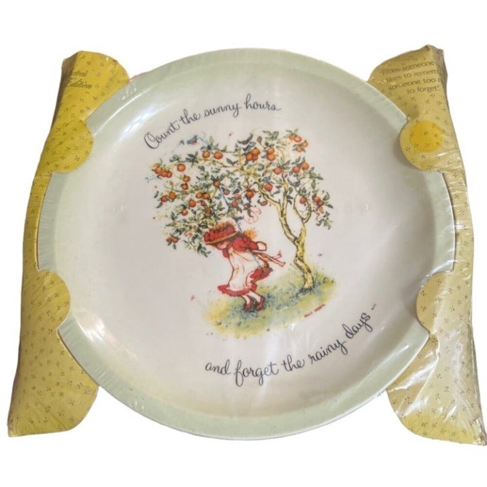 NWB Vintage Holly Hobbie American Greetings Display Collector's Edition Glass Pl